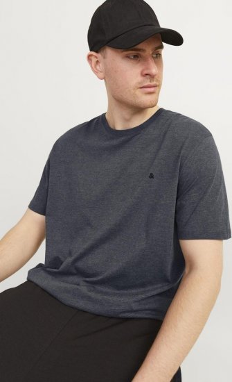 Jack & Jones PAULOS T-Shirt Dark Grey Melange - Koszulki - T-shirty meskie Duże Rozmiary - 2XL-14XL