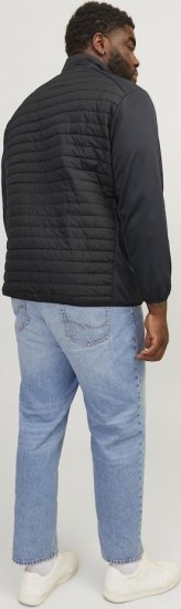 Jack & Jones MULTI SET-IN Sleeves Quilted Jacket With Collar Black - Kurtki Męskie Duże Rozmiary - Kurtki Duże rozmiary 2XL-8XL