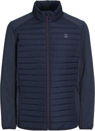 Jack & Jones MULTI SET-IN Sleeves Quilted Jacket With Collar Navy Blazer - Kurtki Męskie Duże Rozmiary - Kurtki Duże rozmiary 2XL-8XL