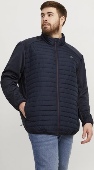 Jack & Jones MULTI SET-IN Sleeves Quilted Jacket With Collar Navy Blazer - Kurtki Męskie Duże Rozmiary - Kurtki Duże rozmiary 2XL-8XL