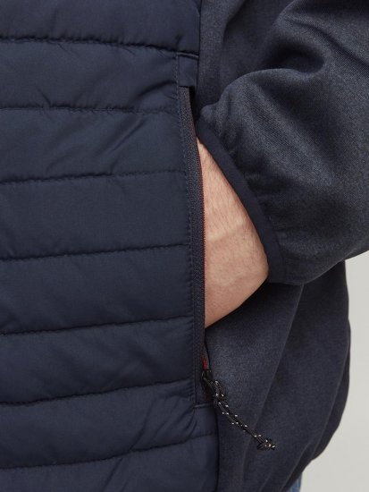 Jack & Jones MULTI SET-IN Sleeves Quilted Jacket With Collar Navy Blazer - Kurtki Męskie Duże Rozmiary - Kurtki Duże rozmiary 2XL-8XL