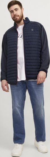 Jack & Jones MULTI SET-IN Sleeves Quilted Jacket With Collar Navy Blazer - Kurtki Męskie Duże Rozmiary - Kurtki Duże rozmiary 2XL-8XL