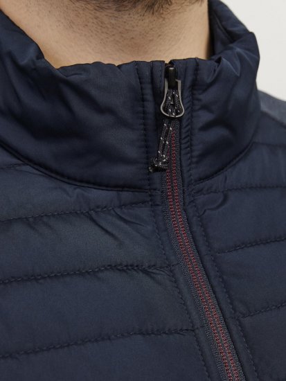 Jack & Jones MULTI SET-IN Sleeves Quilted Jacket With Collar Navy Blazer - Kurtki Męskie Duże Rozmiary - Kurtki Duże rozmiary 2XL-8XL