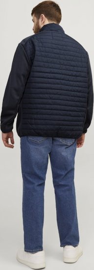 Jack & Jones MULTI SET-IN Sleeves Quilted Jacket With Collar Navy Blazer - Kurtki Męskie Duże Rozmiary - Kurtki Duże rozmiary 2XL-8XL