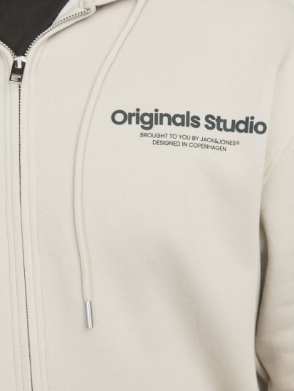 Jack & Jones ESTERBRO Zip Hoodie Light Grey - Bluzy & bluzy z kapturem - Bluzy & Bluzy z kapturem 2XL-12XL