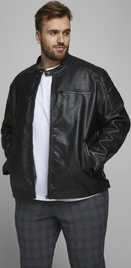 Jack & Jones ROCKY Jacket Black - Kurtki Męskie Duże Rozmiary - Kurtki Duże rozmiary 2XL-8XL