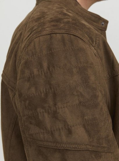 Jack & Jones ROCKY Jacket Brown - Kurtki Męskie Duże Rozmiary - Kurtki Duże rozmiary 2XL-8XL