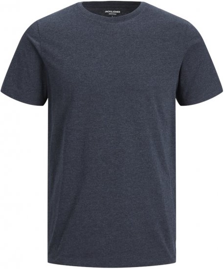 Jack & Jones ORGANIC T-Shirt Navy Blazer/Melange - Koszulki - T-shirty meskie Duże Rozmiary - 2XL-14XL