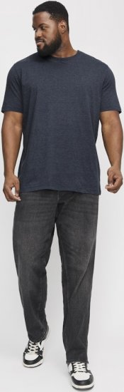 Jack & Jones ORGANIC T-Shirt Navy Blazer/Melange - Koszulki - T-shirty meskie Duże Rozmiary - 2XL-14XL