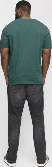 Jack & Jones ORGANIC T-Shirt Green/Melange - Koszulki - T-shirty meskie Duże Rozmiary - 2XL-14XL