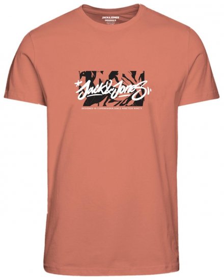 Jack & Jones JORSEQUOIA T-Shirt Canyon Sunset - Koszulki - T-shirty meskie Duże Rozmiary - 2XL-14XL