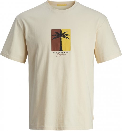 Jack & Jones JORMARBELLA BRANDING TEE SS Buttercream - Koszulki - T-shirty meskie Duże Rozmiary - 2XL-14XL