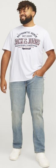 Jack & Jones JJELOGO O-Neck T-Shirt White - Koszulki - T-shirty meskie Duże Rozmiary - 2XL-14XL