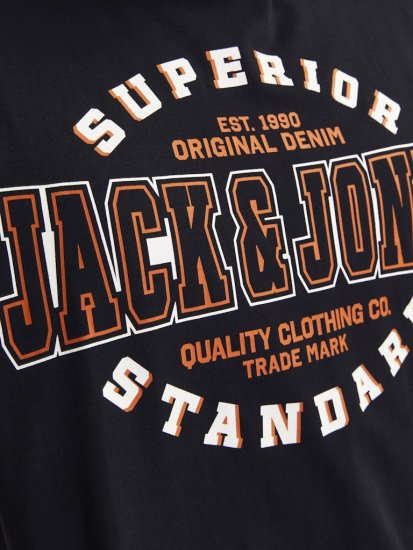 Jack & Jones LOGO O-Neck T-Shirt Black - Koszulki - T-shirty meskie Duże Rozmiary - 2XL-14XL