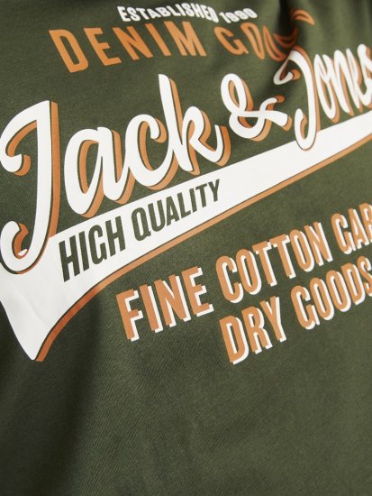 Jack & Jones JJELOGO O-Neck T-Shirt Kombu Green - Koszulki - T-shirty meskie Duże Rozmiary - 2XL-14XL