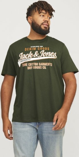 Jack & Jones JJELOGO O-Neck T-Shirt Kombu Green - Koszulki - T-shirty meskie Duże Rozmiary - 2XL-14XL
