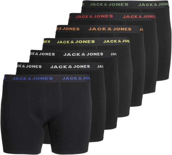 Jack & Jones BASIC Trunks 7-Pack Black - Bielizna & stroje kąpielowe - Bielizna & Stroje kąpielowe 2XL-8XL
