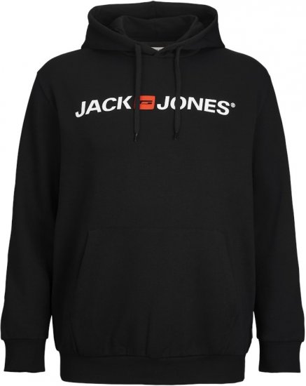 Jack & Jones CORP OLD LOGO REG FIT Hoodie Black - Bluzy & bluzy z kapturem - Bluzy & Bluzy z kapturem 2XL-12XL