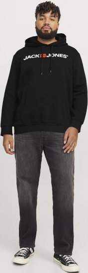 Jack & Jones CORP OLD LOGO REG FIT Hoodie Black - Bluzy & bluzy z kapturem - Bluzy & Bluzy z kapturem 2XL-12XL