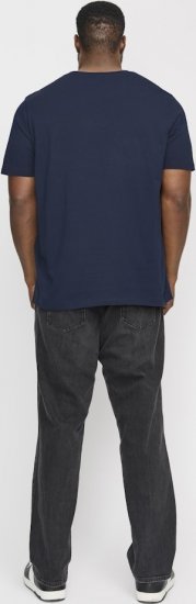 Jack & Jones LOGO O-Neck T-Shirt Dark Blue - Koszulki - T-shirty meskie Duże Rozmiary - 2XL-14XL