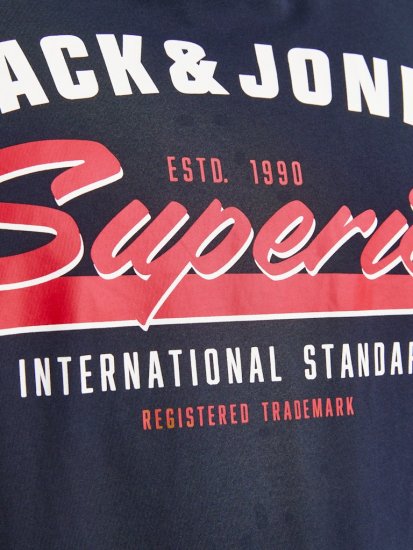 Jack & Jones LOGO O-Neck T-Shirt Dark Blue - Koszulki - T-shirty meskie Duże Rozmiary - 2XL-14XL