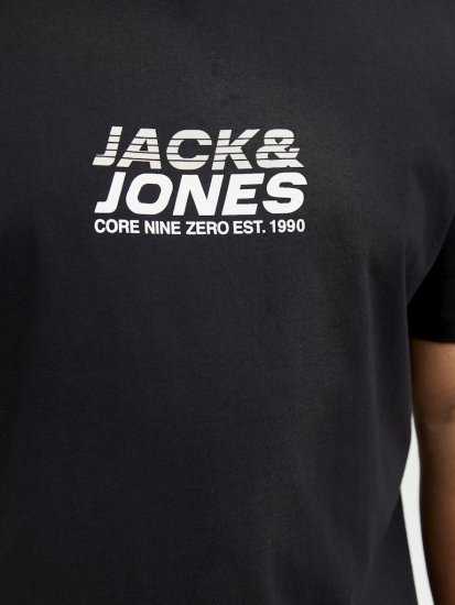 Jack & Jones Tarmac Branding Crew Neck T-Shirt Black - Koszulki - T-shirty meskie Duże Rozmiary - 2XL-14XL