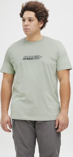 Jack & Jones Tarmac Branding Crew Neck T-Shirt Green - Koszulki - T-shirty meskie Duże Rozmiary - 2XL-14XL