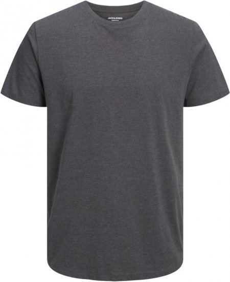 Jack & Jones ORGANIC T-Shirt Dark Grey Melange - Koszulki - T-shirty meskie Duże Rozmiary - 2XL-14XL