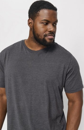 Jack & Jones ORGANIC T-Shirt Dark Grey Melange - Koszulki - T-shirty meskie Duże Rozmiary - 2XL-14XL