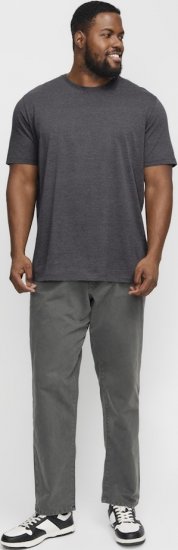 Jack & Jones ORGANIC T-Shirt Dark Grey Melange - Koszulki - T-shirty meskie Duże Rozmiary - 2XL-14XL