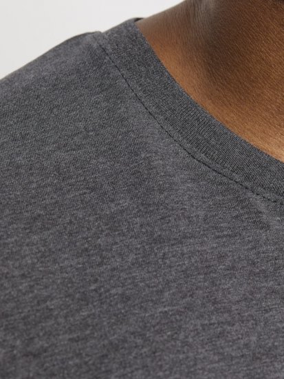 Jack & Jones ORGANIC T-Shirt Dark Grey Melange - Koszulki - T-shirty meskie Duże Rozmiary - 2XL-14XL