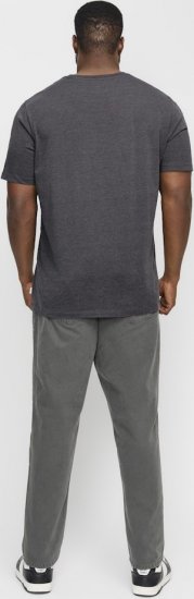 Jack & Jones ORGANIC T-Shirt Dark Grey Melange - Koszulki - T-shirty meskie Duże Rozmiary - 2XL-14XL