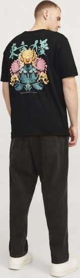 Jack & Jones Dreams Front & Back Print Crew Neck T-Shirt Black - Koszulki - T-shirty meskie Duże Rozmiary - 2XL-14XL