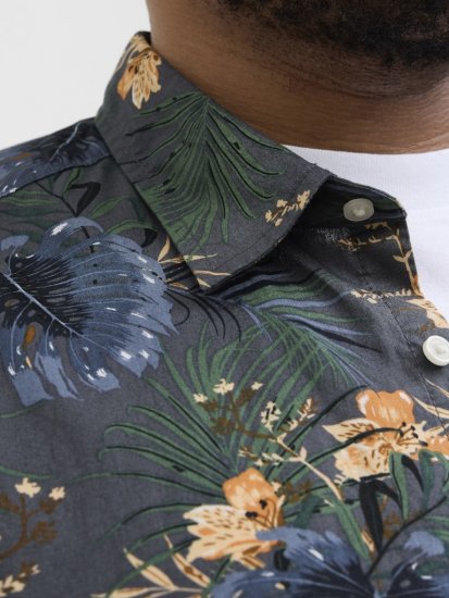 Jack & Jones Hawaii AOP Shirt Grey - Koszule - Koszule 2XL-10XL