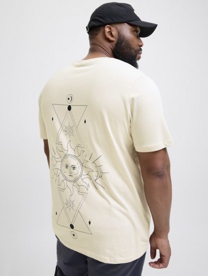 Jack & Jones Jackie Crew Neck T-Shirt Moonbeam - Koszulki - T-shirty meskie Duże Rozmiary - 2XL-14XL