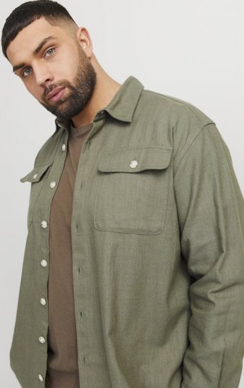 Jack & Jones Raymond Spring Long Sleeve Overshirt Green - Koszule - Koszule 2XL-10XL