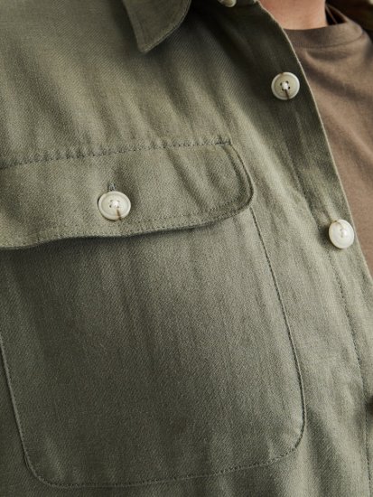 Jack & Jones Raymond Spring Long Sleeve Overshirt Green - Koszule - Koszule 2XL-10XL