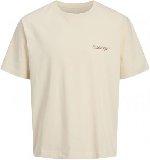 Jack & Jones Boston Photo Crew Neck T-Shirt Antique White - Koszulki - T-shirty meskie Duże Rozmiary - 2XL-14XL