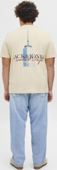 Jack & Jones Boston Photo Crew Neck T-Shirt Antique White - Koszulki - T-shirty meskie Duże Rozmiary - 2XL-14XL