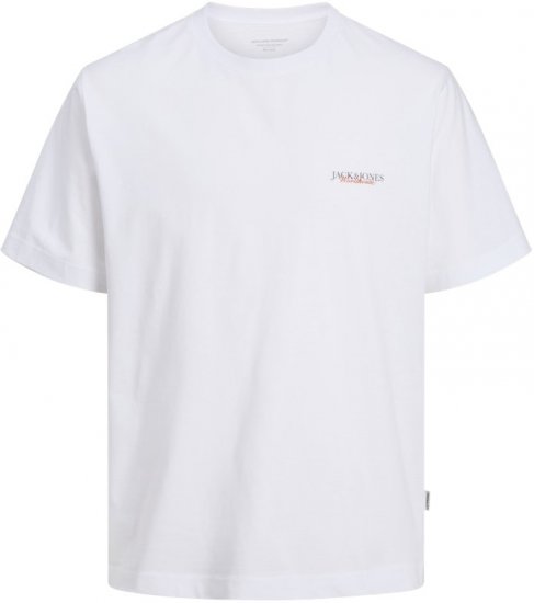 Jack & Jones Boston Photo Crew Neck T-Shirt Bright White - Koszulki - T-shirty meskie Duże Rozmiary - 2XL-14XL