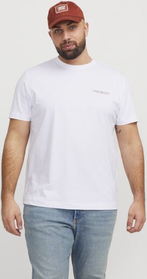 Jack & Jones Boston Photo Crew Neck T-Shirt Bright White - Koszulki - T-shirty meskie Duże Rozmiary - 2XL-14XL