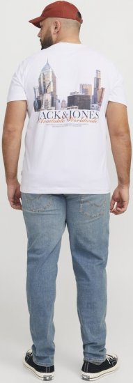 Jack & Jones Boston Photo Crew Neck T-Shirt Bright White - Koszulki - T-shirty meskie Duże Rozmiary - 2XL-14XL