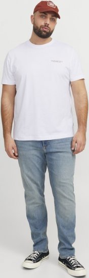 Jack & Jones Boston Photo Crew Neck T-Shirt Bright White - Koszulki - T-shirty meskie Duże Rozmiary - 2XL-14XL