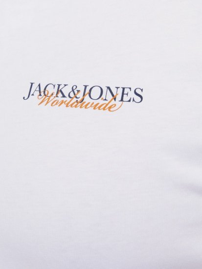 Jack & Jones Boston Photo Crew Neck T-Shirt Bright White - Koszulki - T-shirty meskie Duże Rozmiary - 2XL-14XL