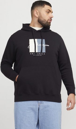 Jack & Jones Frederiksberg Box Script Hoodie Black - Bluzy & bluzy z kapturem - Bluzy & Bluzy z kapturem 2XL-12XL