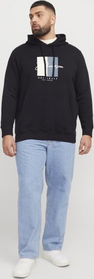 Jack & Jones Frederiksberg Box Script Hoodie Black - Bluzy & bluzy z kapturem - Bluzy & Bluzy z kapturem 2XL-12XL