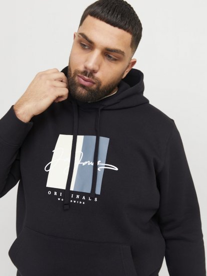 Jack & Jones Frederiksberg Box Script Hoodie Black - Bluzy & bluzy z kapturem - Bluzy & Bluzy z kapturem 2XL-12XL