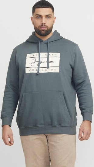 Jack & Jones Frederiksberg Box Script Hoodie Grey - Bluzy & bluzy z kapturem - Bluzy & Bluzy z kapturem 2XL-12XL