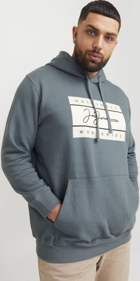 Jack & Jones Frederiksberg Box Script Hoodie Grey - Bluzy & bluzy z kapturem - Bluzy & Bluzy z kapturem 2XL-12XL