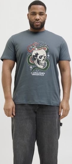 Jack & Jones Anatomy Skull Crew Neck T-Shirt Grey - Koszulki - T-shirty meskie Duże Rozmiary - 2XL-14XL